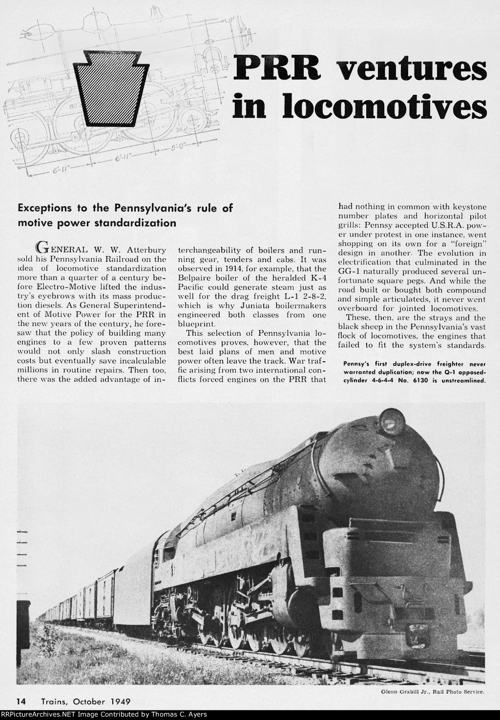 "PRR Ventures In Locomotives," Page 14, 1949